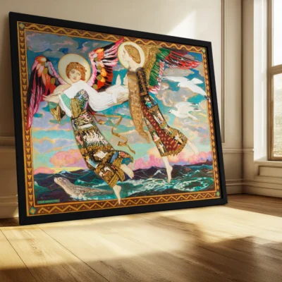 Saint Bride by John Duncan giclée fine art print (in a sunlit living room)