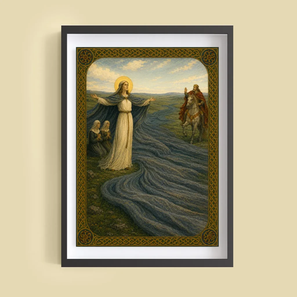 Saint Brigid of Kildare Fine Art Poster – The Cloak on the Curragh