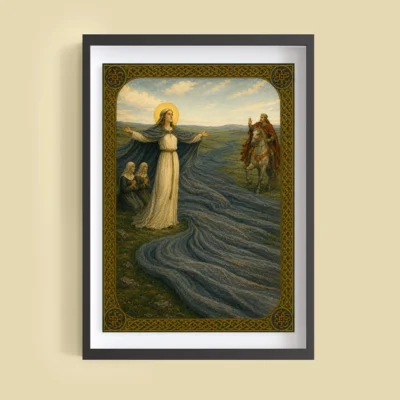 Saint Brigid of Kildare giclée fine art print (framed on a wall)