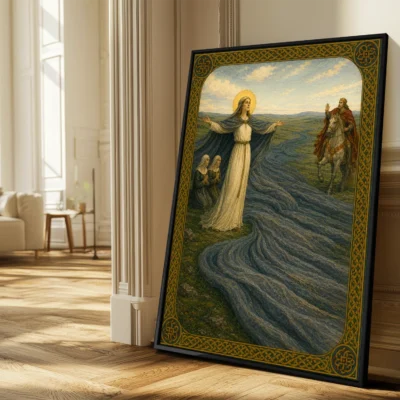 Saint Brigid of Kildare giclée fine art print (in a sunlit living room)