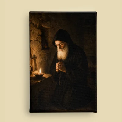 Saint Charbel canvas (front view)