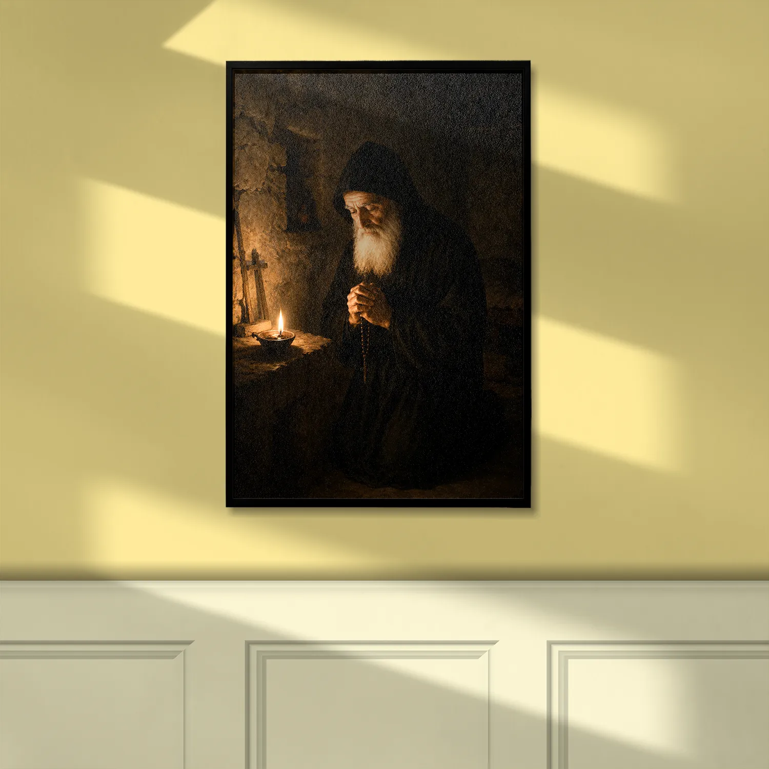 Saint Charbel canvas (hung on a wall)