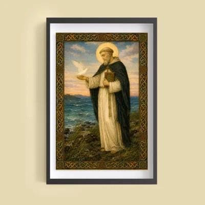 Saint Columba giclée fine art print (framed on a wall)