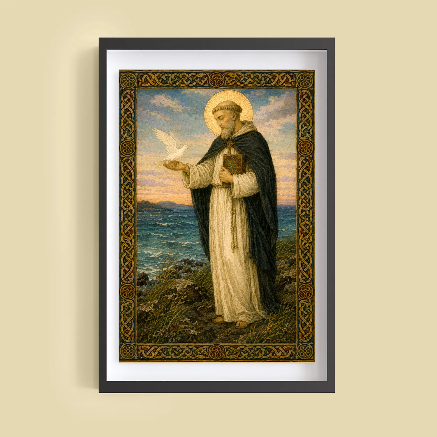 Saint Columba giclée fine art print (framed on a wall)