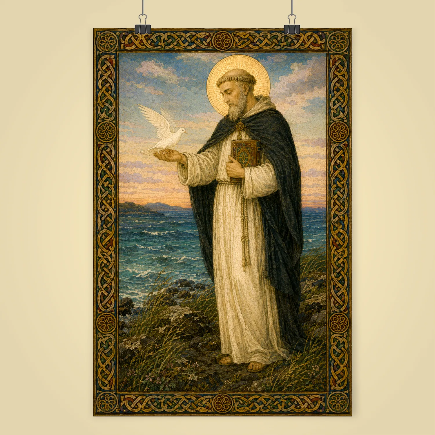 Saint Columba giclée fine art print (shown unframed)