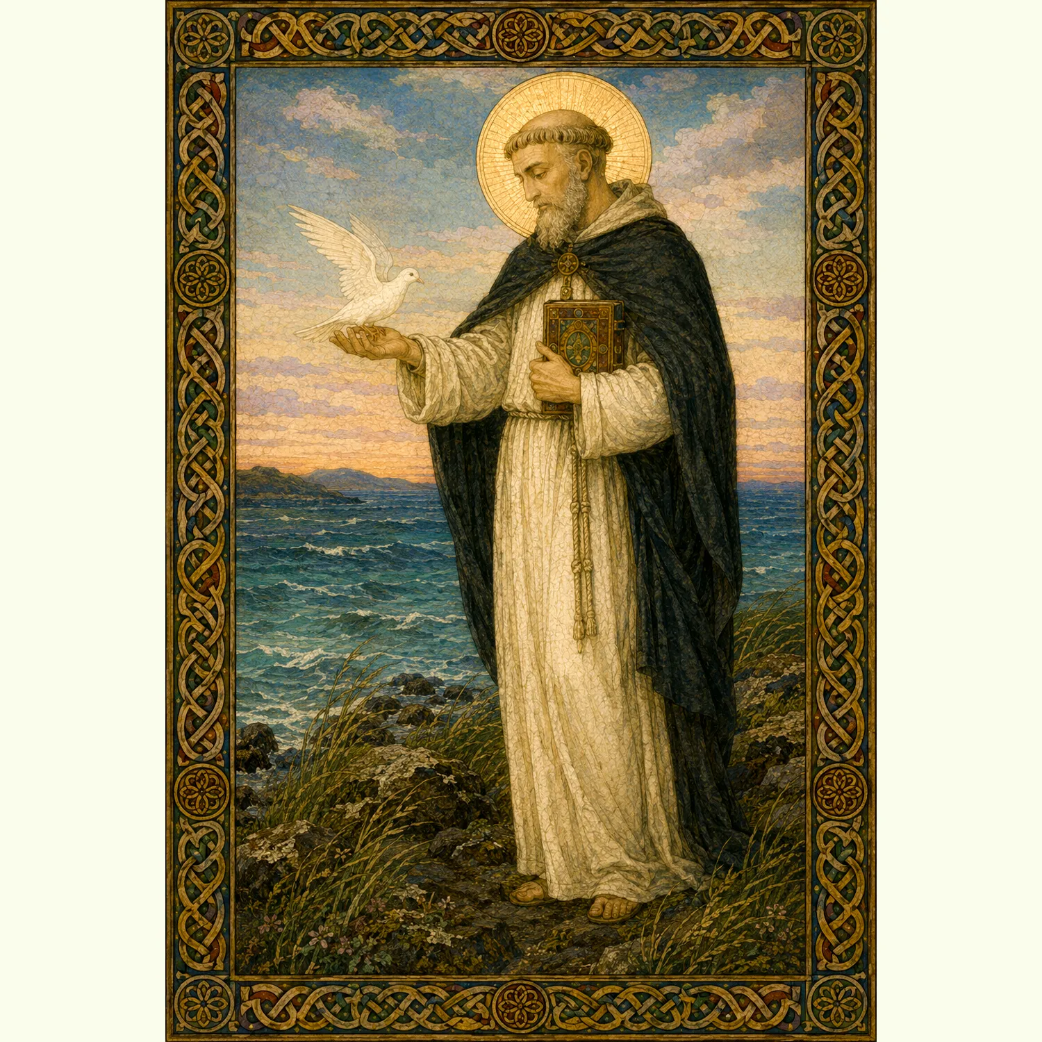 Saint Columba giclée fine art print (flat view)