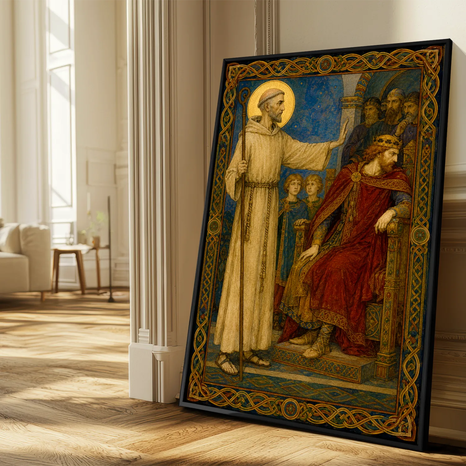 Saint Columbanus giclée fine art print (in a sunlit living room)