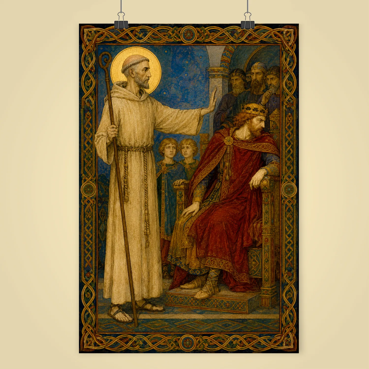Saint Columbanus giclée fine art print (shown unframed)