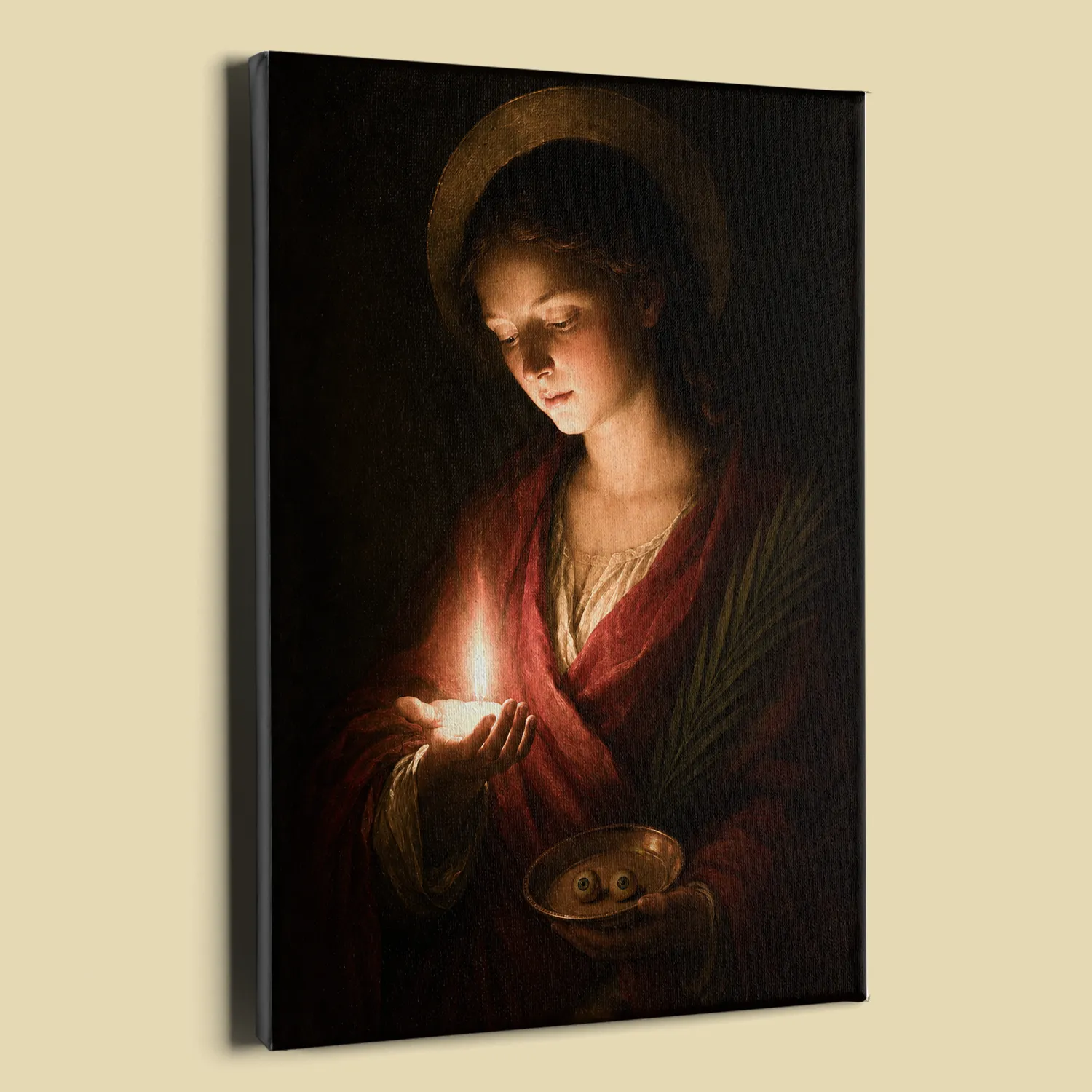 Saint Lucy of Syracuse canvas (perspective view)