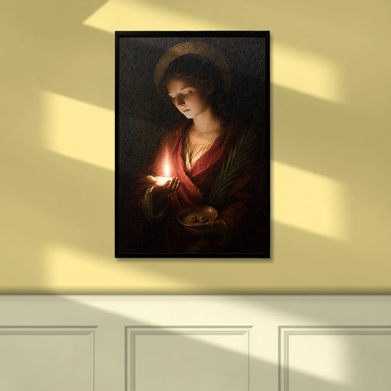 Saint Lucy of Syracuse canvas (hung on a wall)