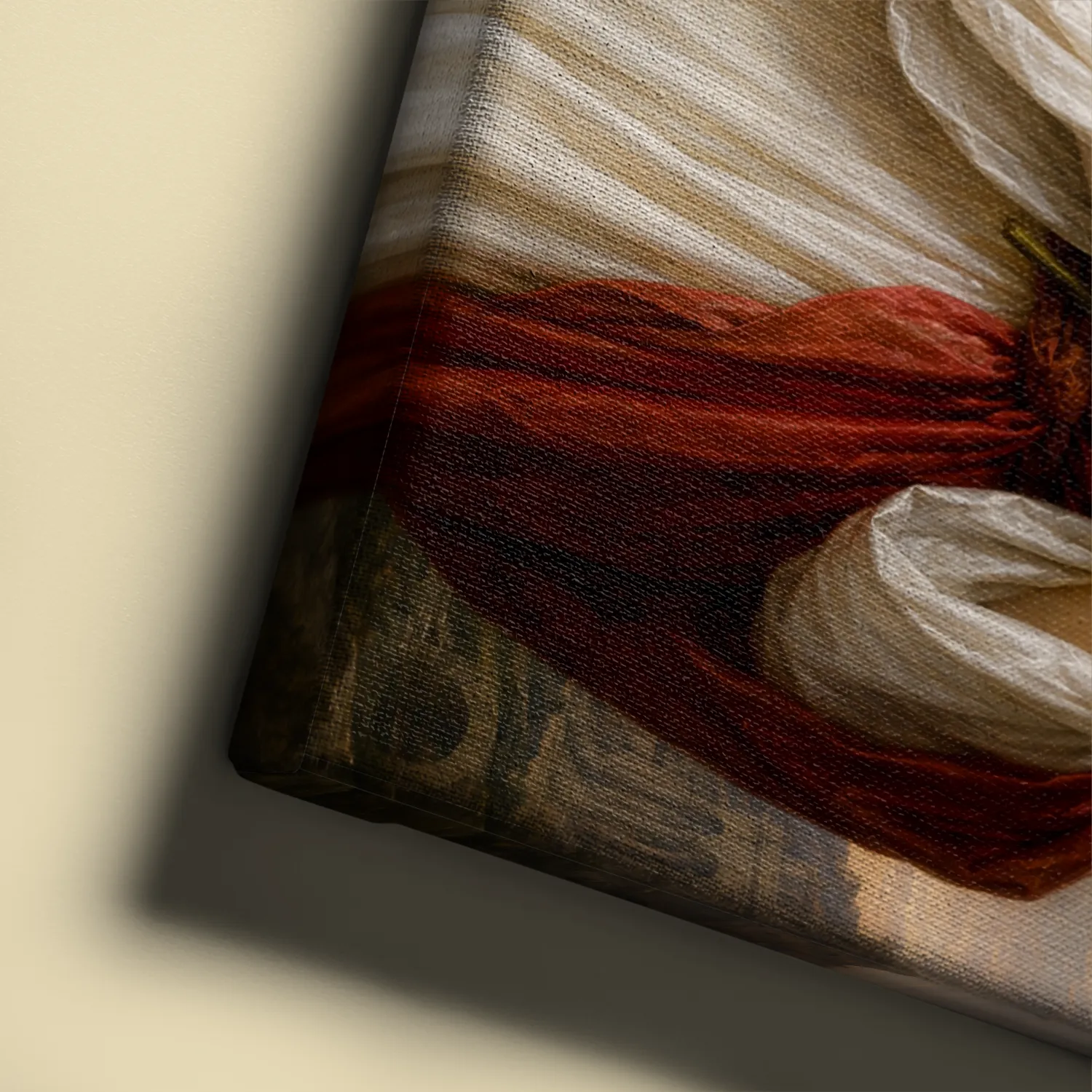Saint Philomena canvas (canvas texture detail)
