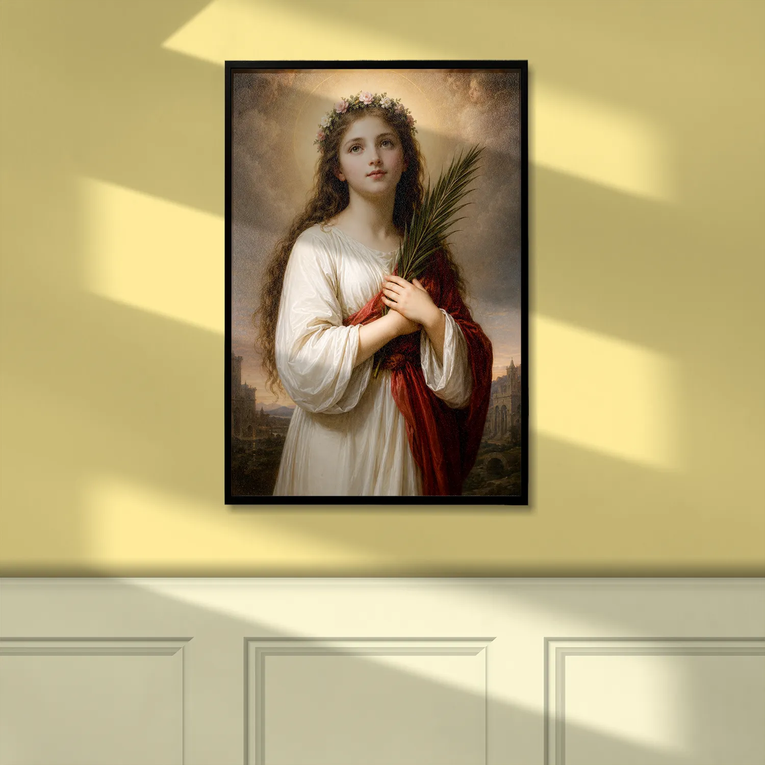 Saint Philomena canvas (hung on a wall)