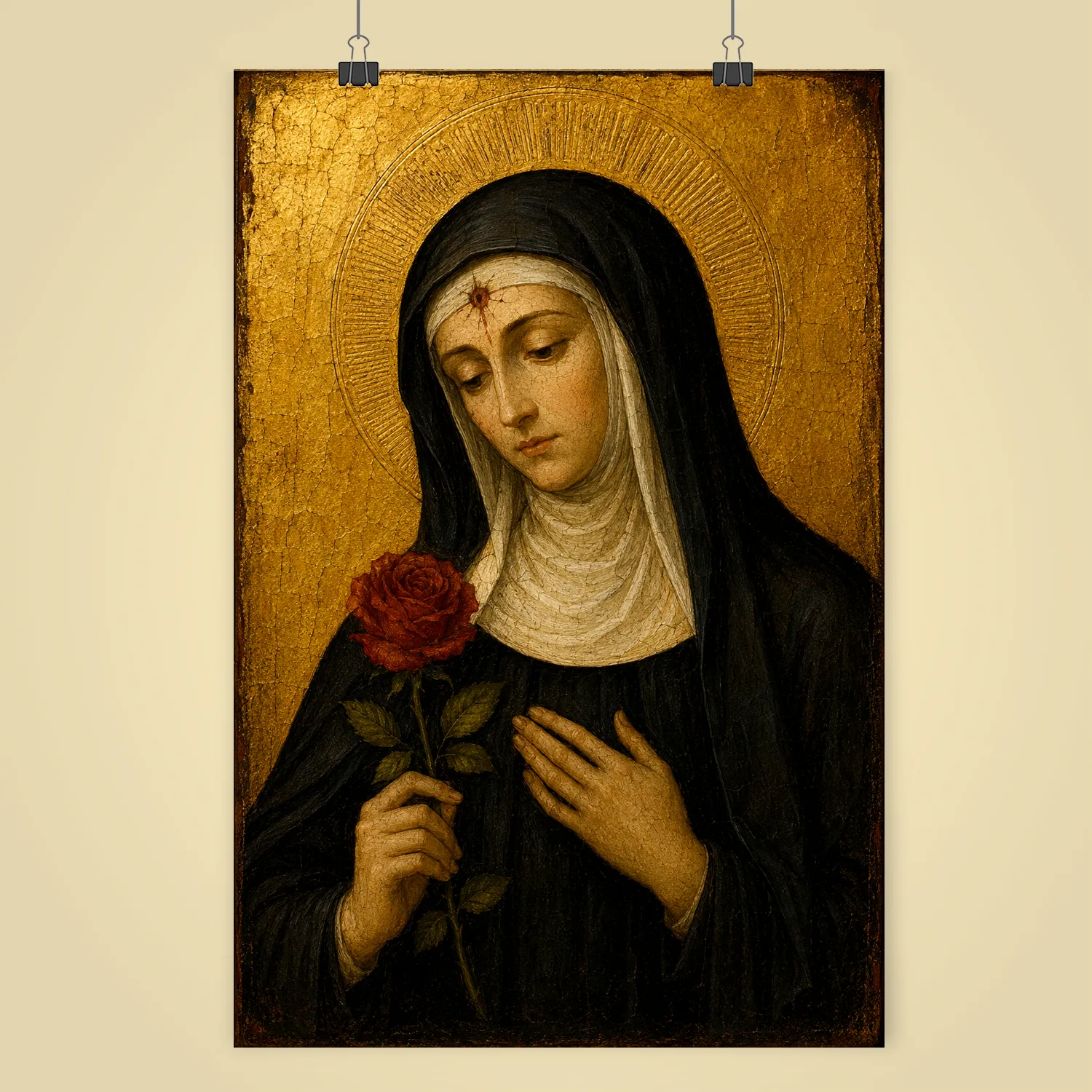 Saint Rita of Cascia giclée fine art print (shown unframed)