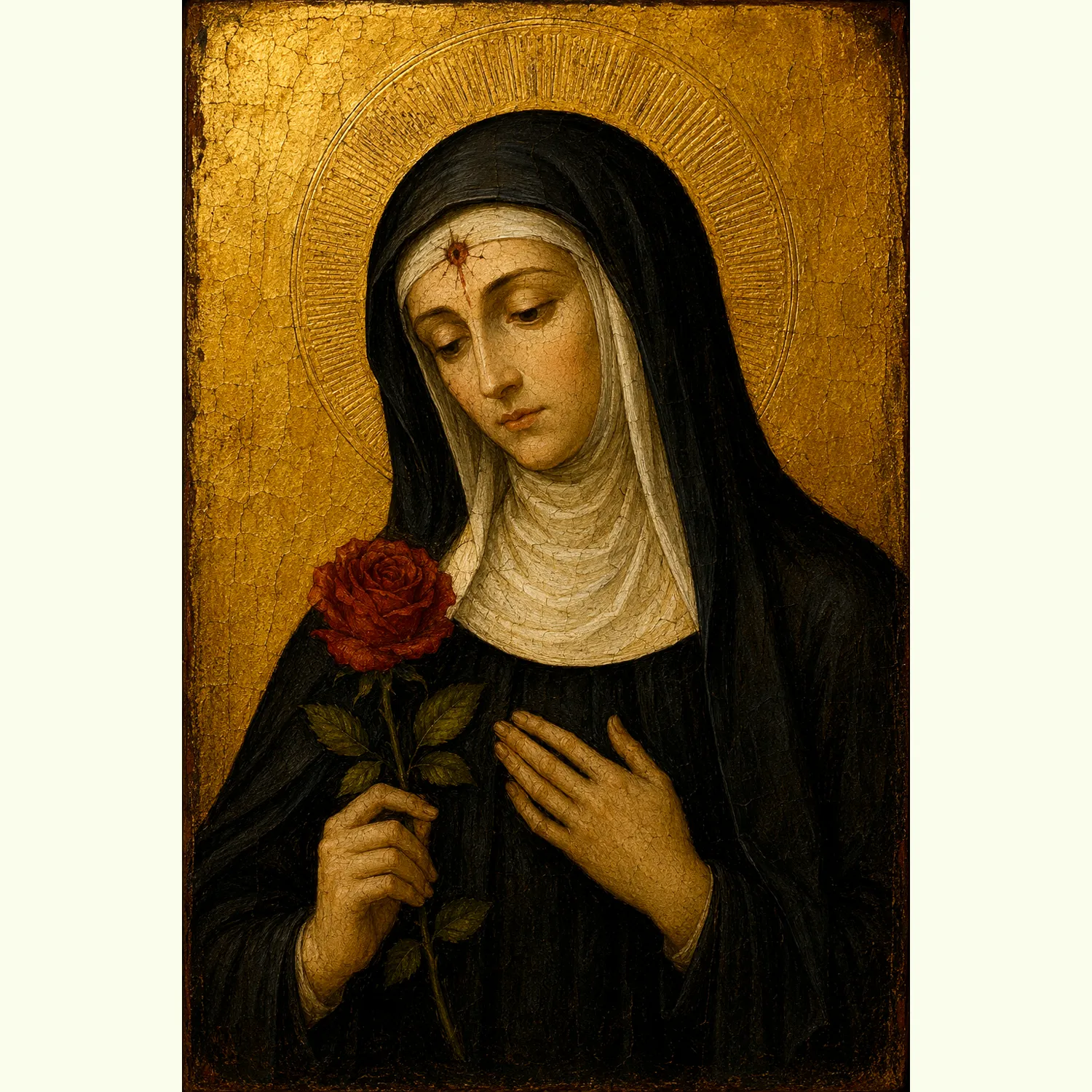 Saint Rita of Cascia giclée fine art print (flat view)