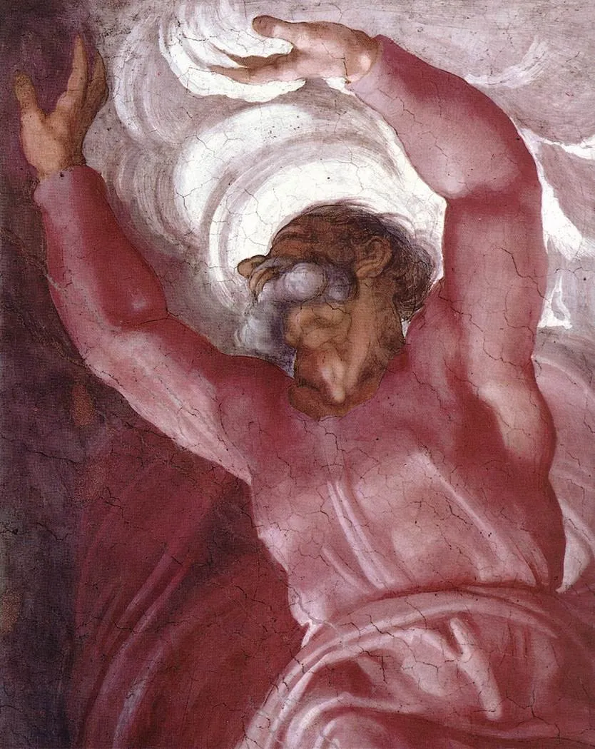 Michelangelo, The Separation of Light from Darkness, God dividing light from darkness on the Sistine Chapel ceiling