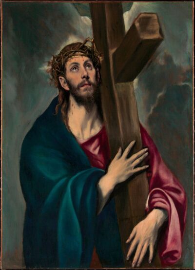 Christ Carrying the Cross, by El Greco, about 1577 to 1587, the painting that inspired the coloring page