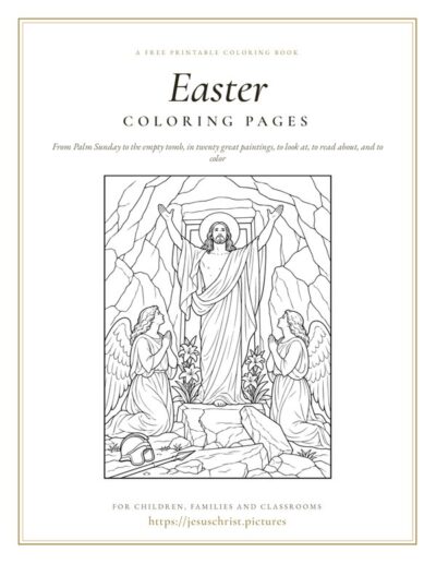 Easter Coloring Pages, free printable coloring book of twenty famous Holy Week and Easter paintings