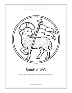 Lamb of God coloring page, free printable Christian symbol to color
