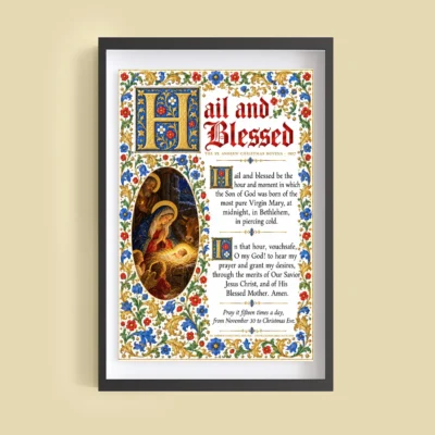 St. Andrew Christmas Novena Prayer Poster giclée fine art print (framed on a wall)
