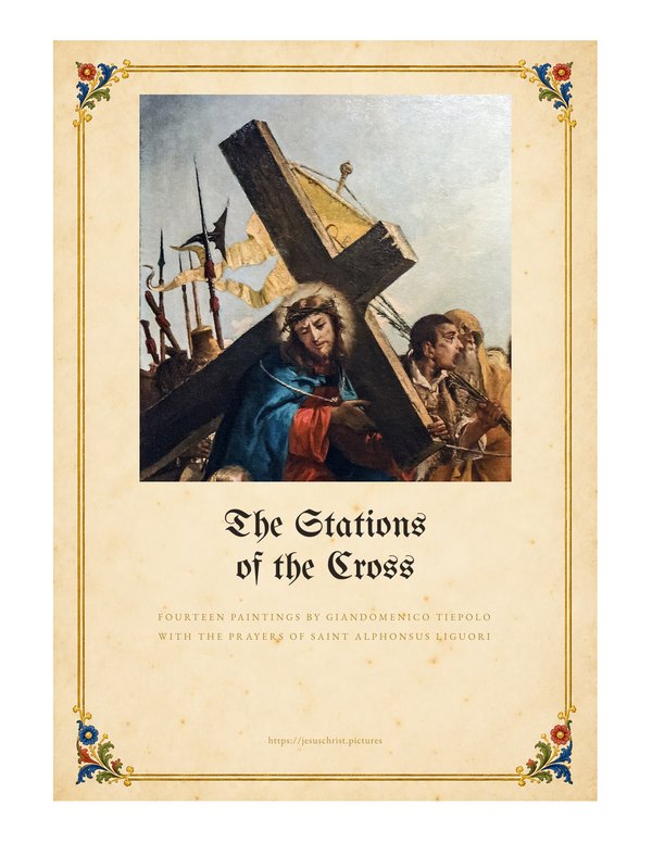 The Stations of the Cross, cover of the free printable booklet with Tiepolo's paintings
