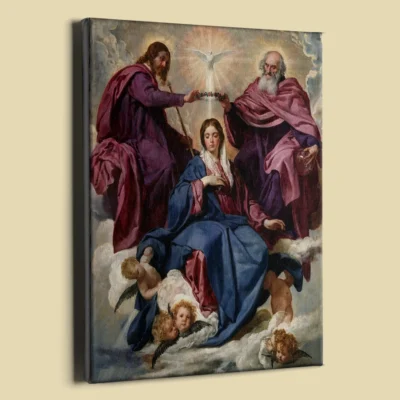 The Coronation of the Virgin by Diego Velázquez canvas reproduction (perspective view)
