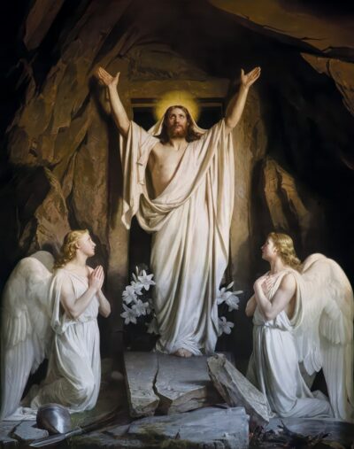 The Resurrection, by Carl Bloch, 1873, the painting that inspired the coloring page