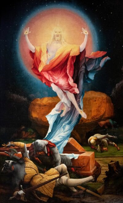 The Resurrection, by Matthias Grünewald, 1512 to 1516, the painting that inspired the coloring page
