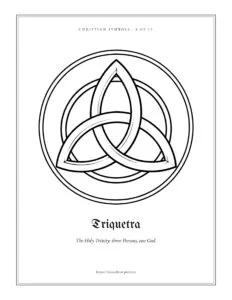 Triquetra coloring page, free printable Christian symbol to color